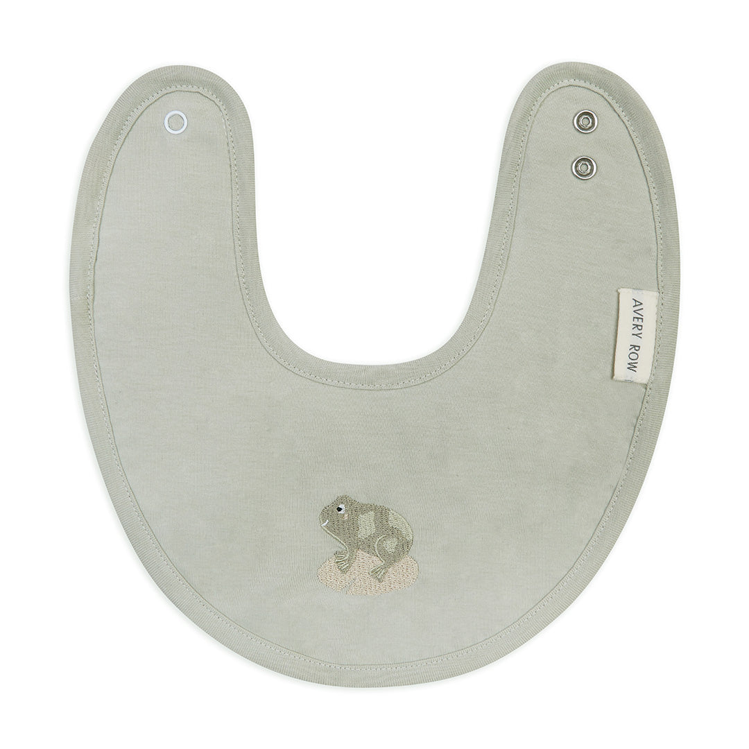 Avery Row Embroidered Cotton Bib - Frog