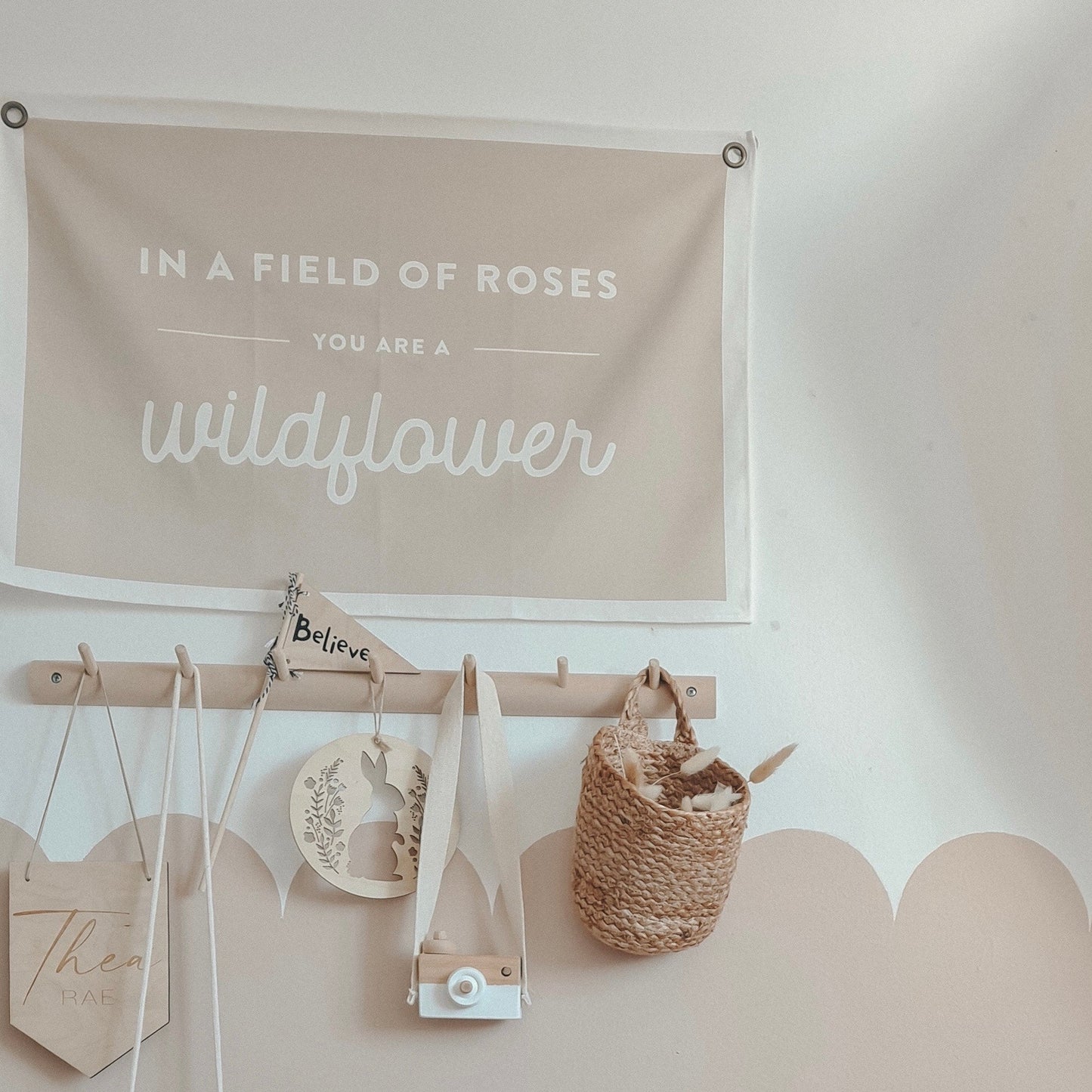 In a Field of Roses Wall Banner by Leonie & The Leopard