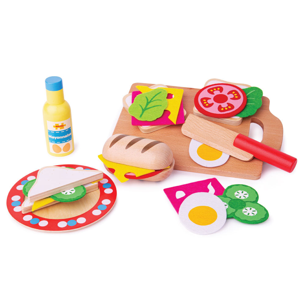 Bigjigs Wooden Sandwich Making Playset
