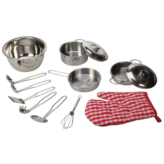 Bigjigs Stainless Steel Toy Kitchenware Set