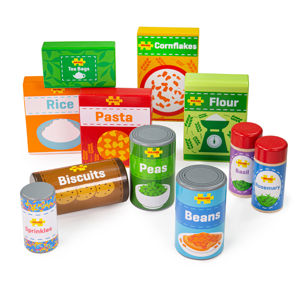 Bigjigs Wooden Toy Cupboard Groceries