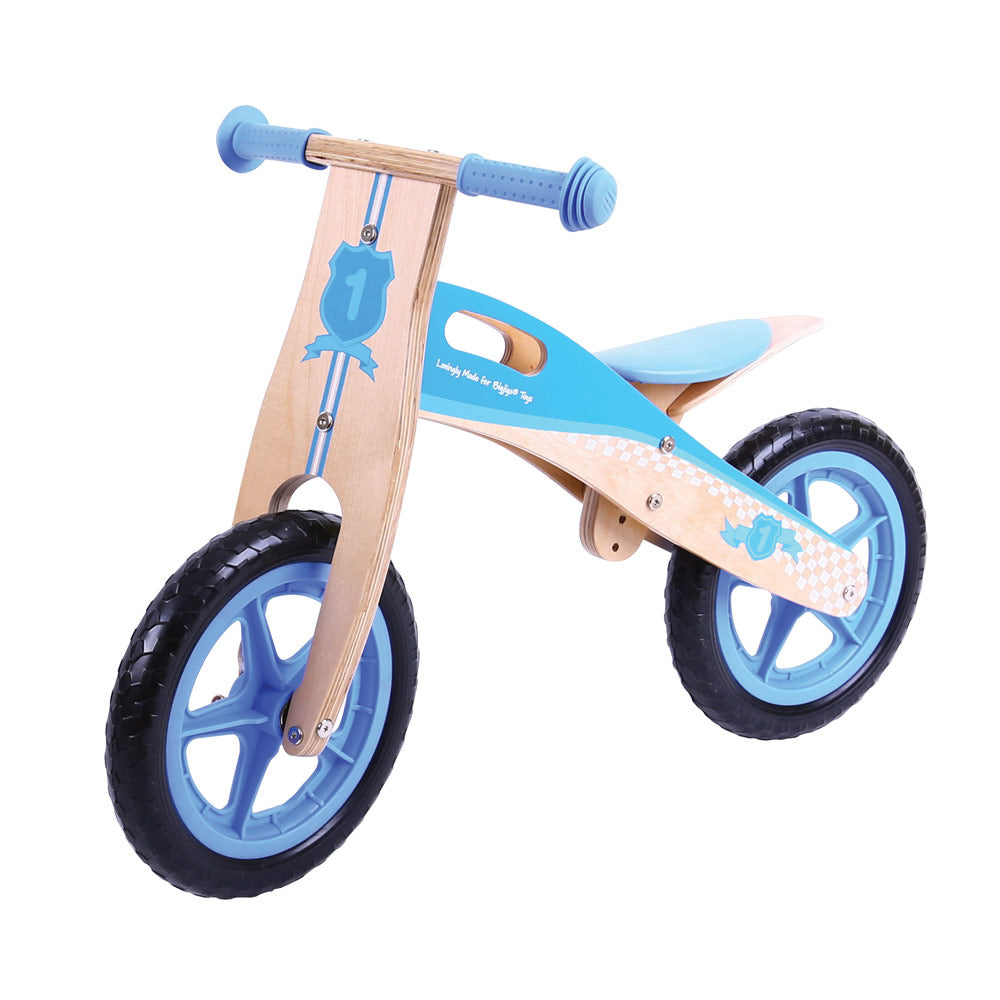 Bigjigs My First Wooden Balance Bike - Blue