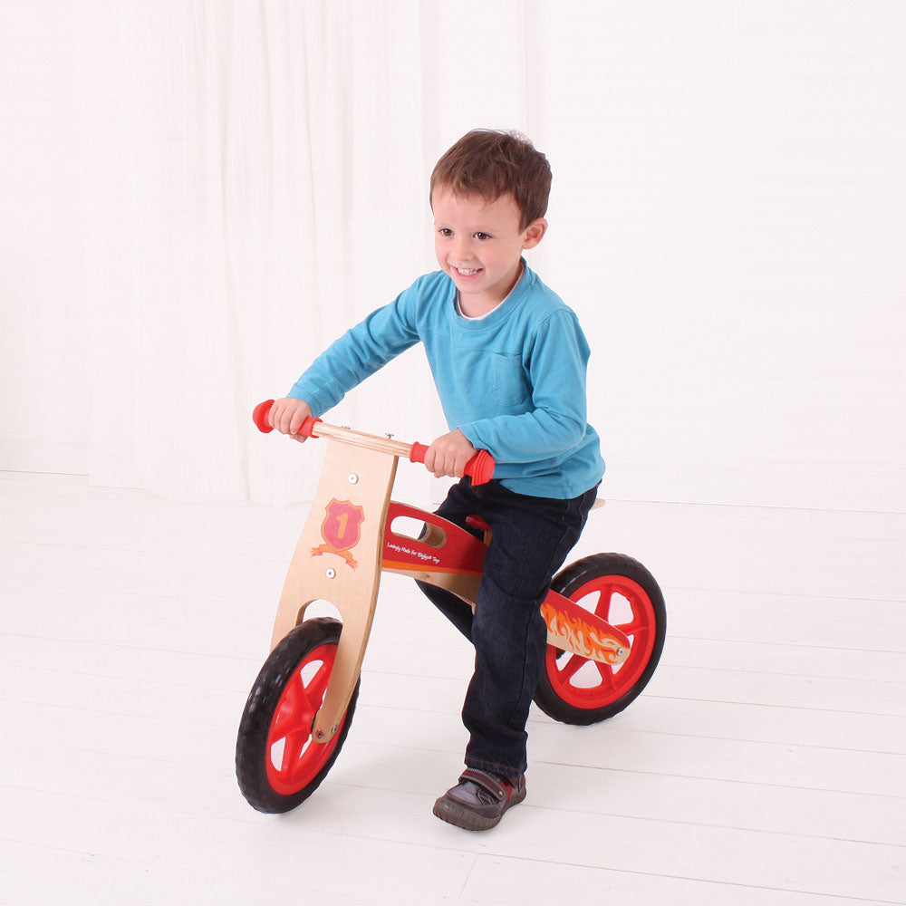 Bigjigs My First Wooden Balance Bike - Red