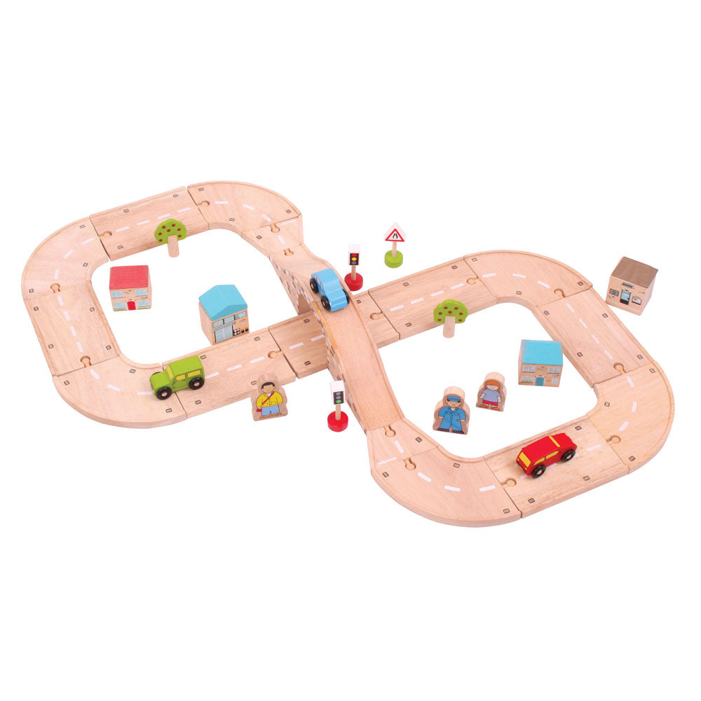 Bigjigs Wooden Figure of Eight Roadway Set