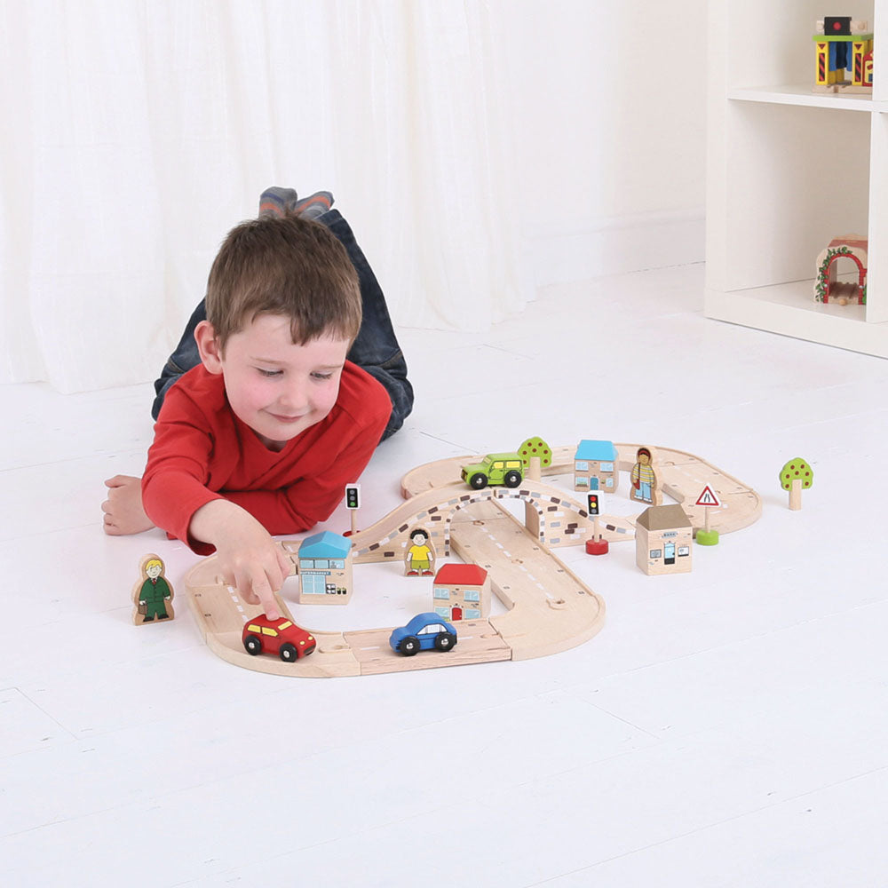 Bigjigs Wooden Figure of Eight Roadway Set