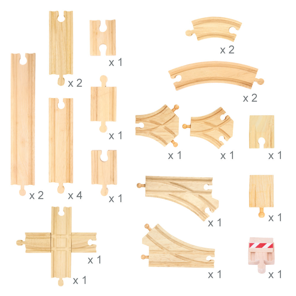 Bigjigs Rail Wooden Low Level Track Expansion Pack
