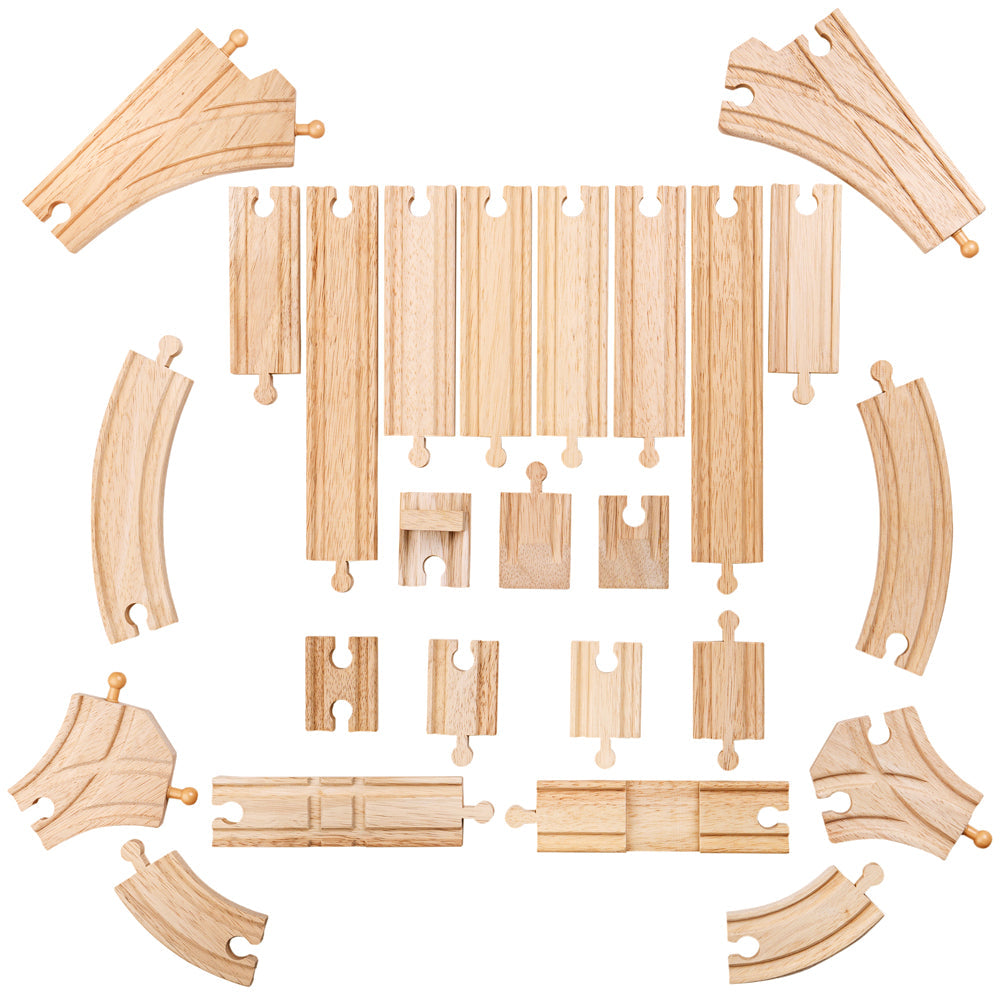 Bigjigs Rail Wooden Low Level Track Expansion Pack