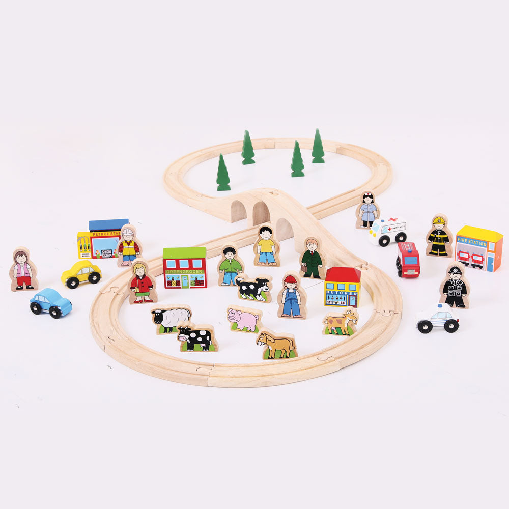 Bigjigs Rail Wooden Trackside Accessory Set