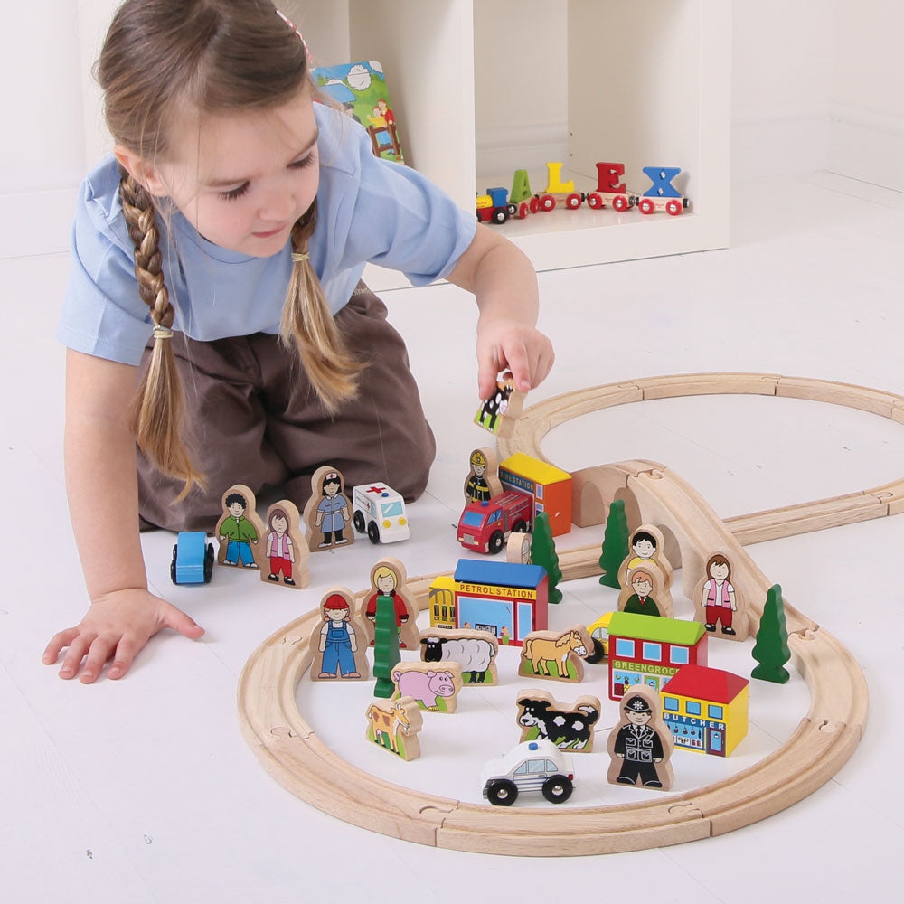 Bigjigs Rail Wooden Trackside Accessory Set