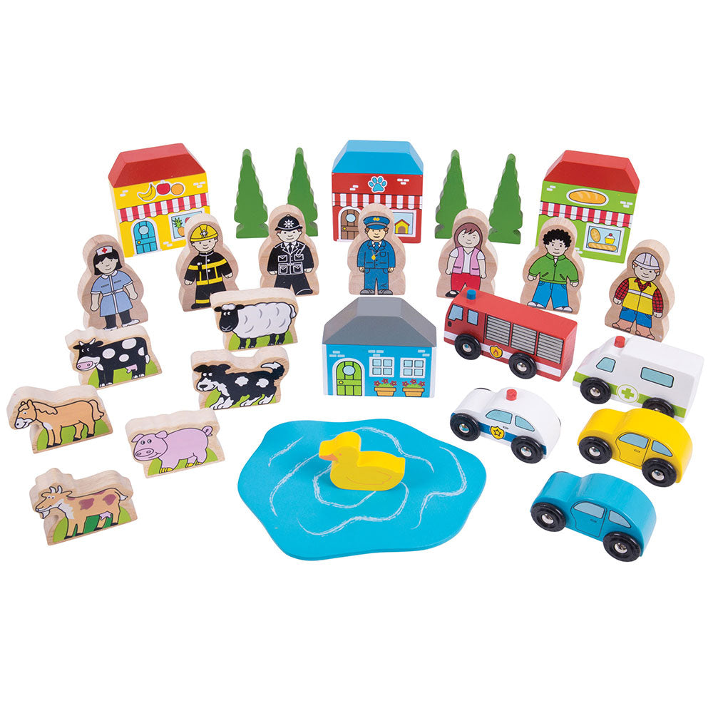 Bigjigs Rail Wooden Trackside Accessory Set
