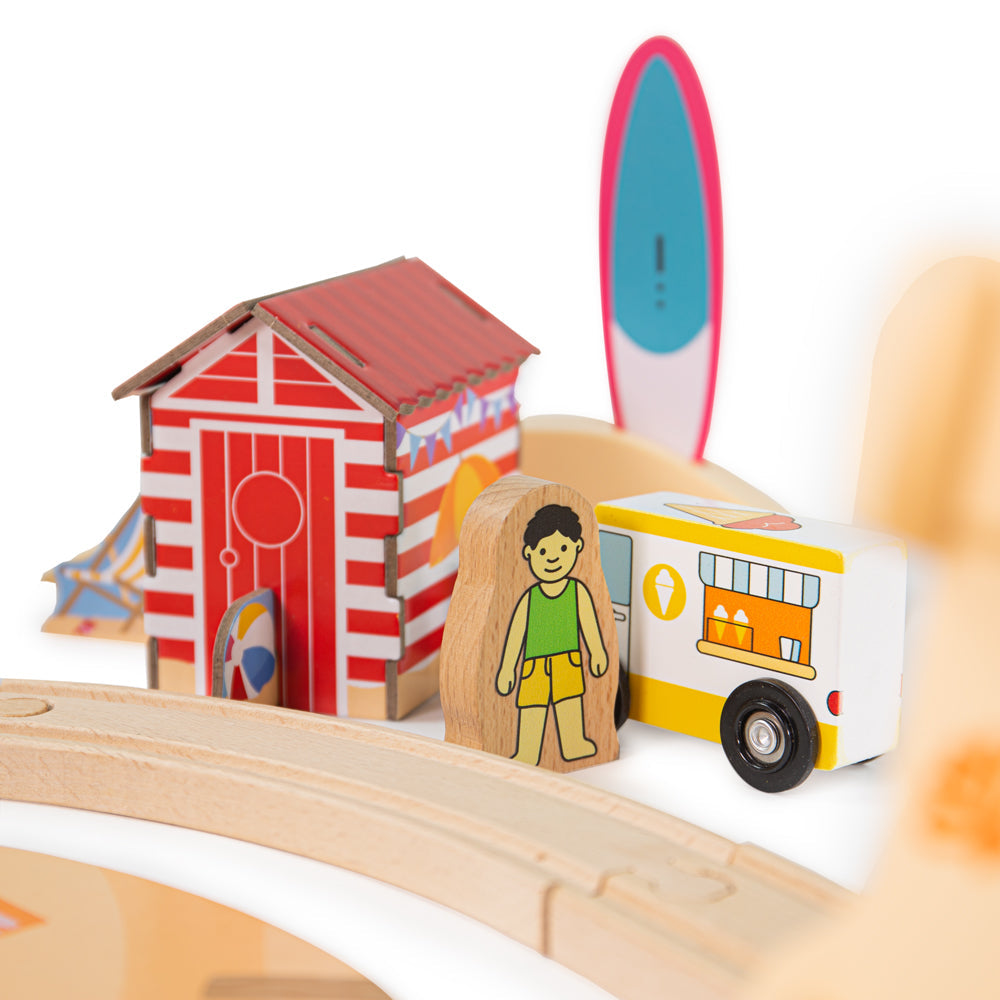 Bigjigs Rail Wooden Coastal Clean Up Train Set