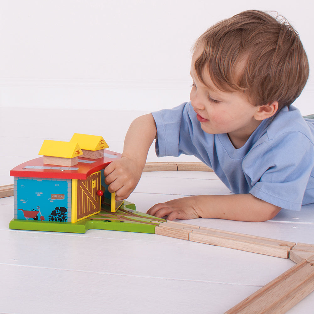 Bigjigs Rail Wooden Triple Engine Shed