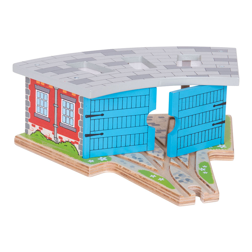 Bigjigs Rail Wooden Triple Engine Shed