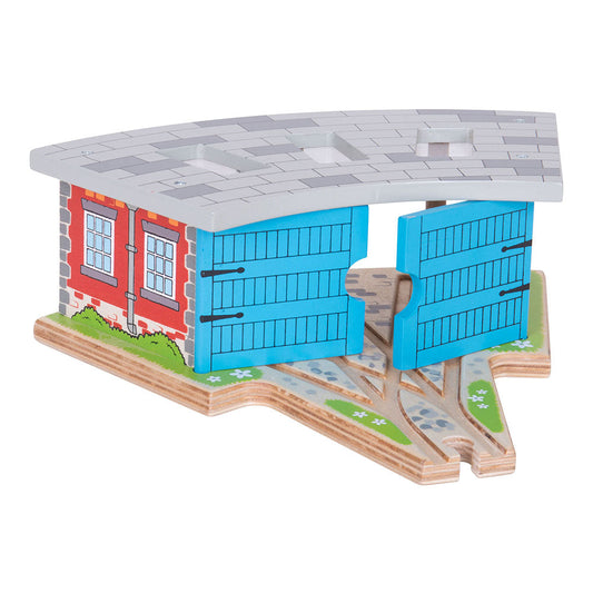 Bigjigs Rail Wooden Triple Engine Shed