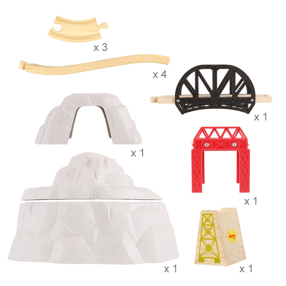 Bigjigs Rail Wooden Rocky Mountain Expansion Pack
