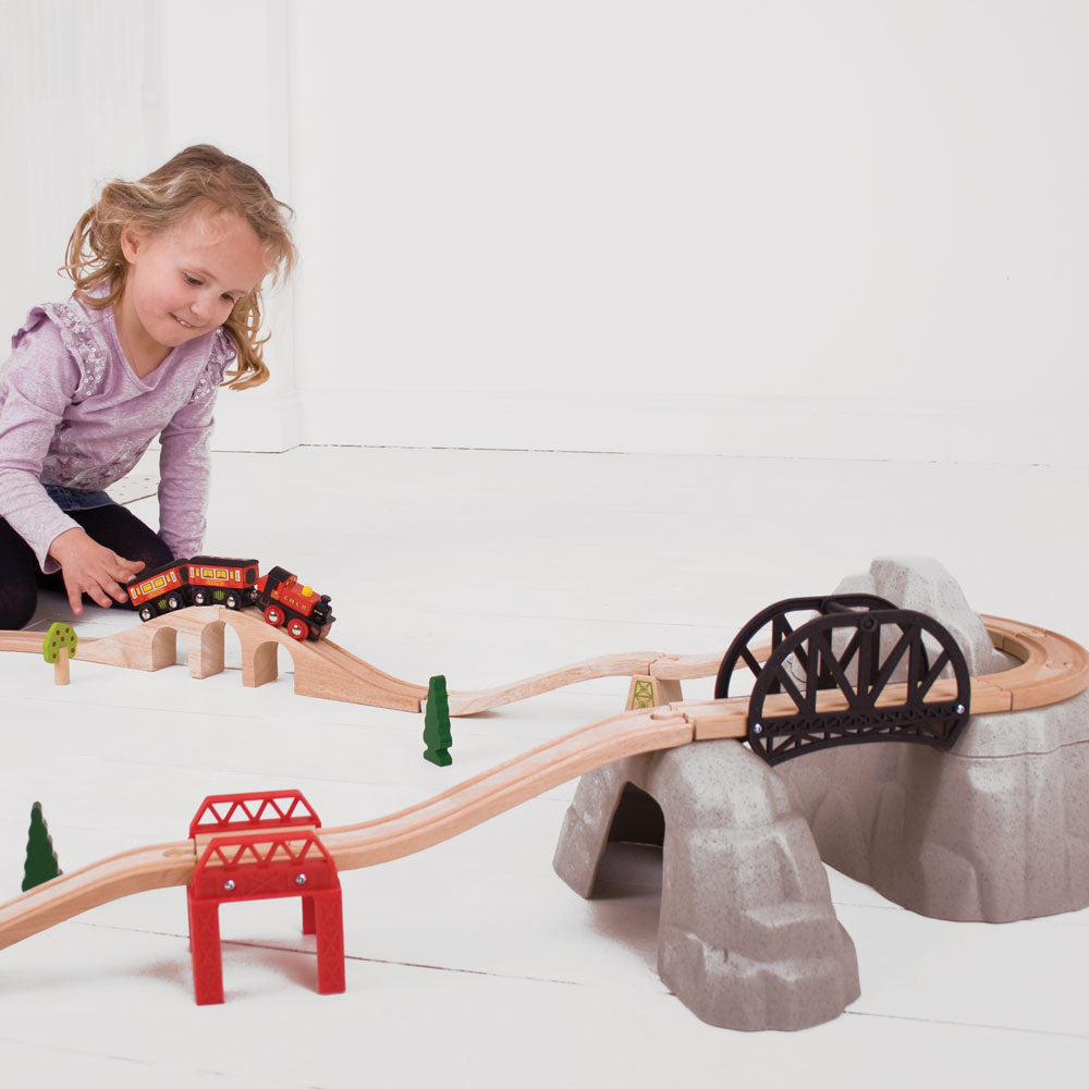 Bigjigs Rail Wooden Rocky Mountain Expansion Pack