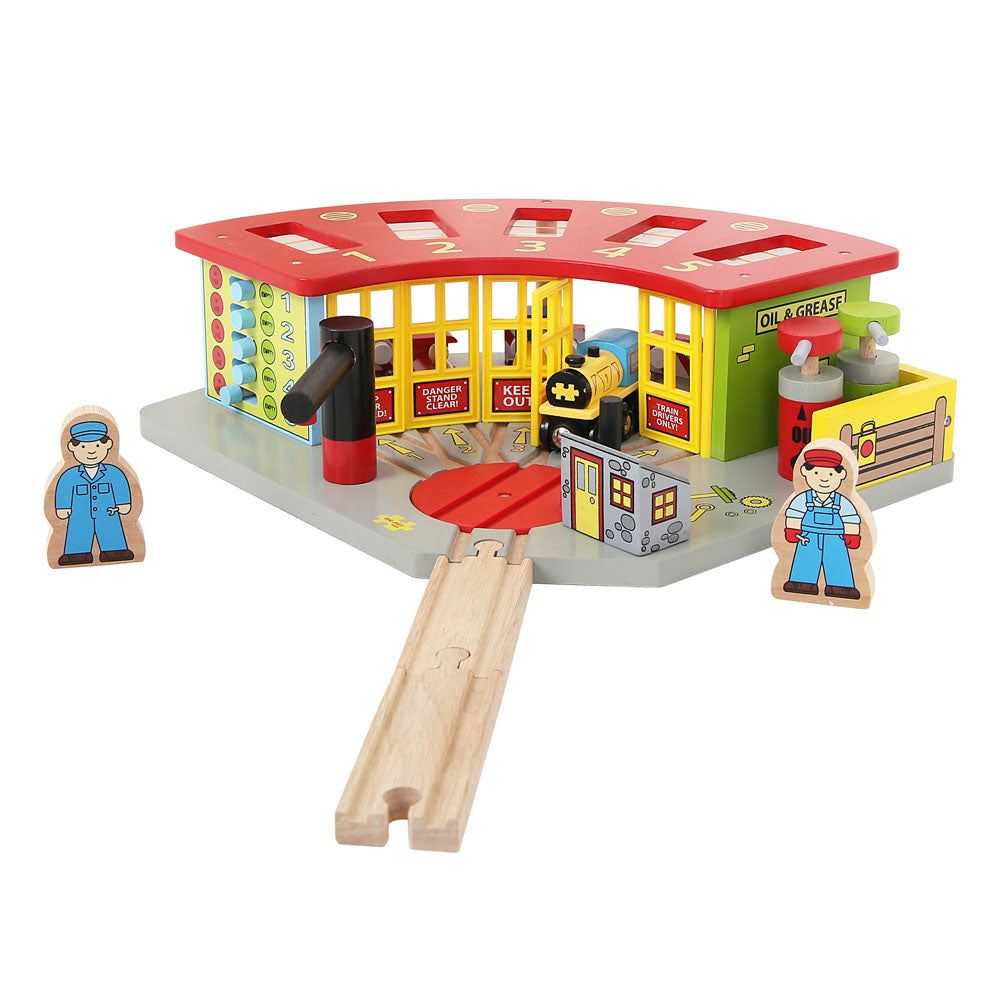 Bigjigs Rail Wooden 5 Way Engine Shed