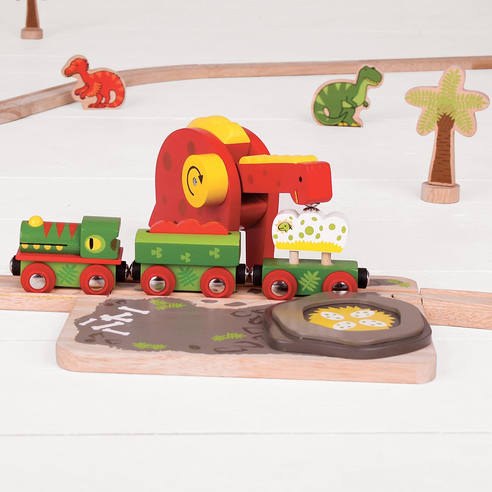 Bigjigs Rail Wooden Dinosaur Crane