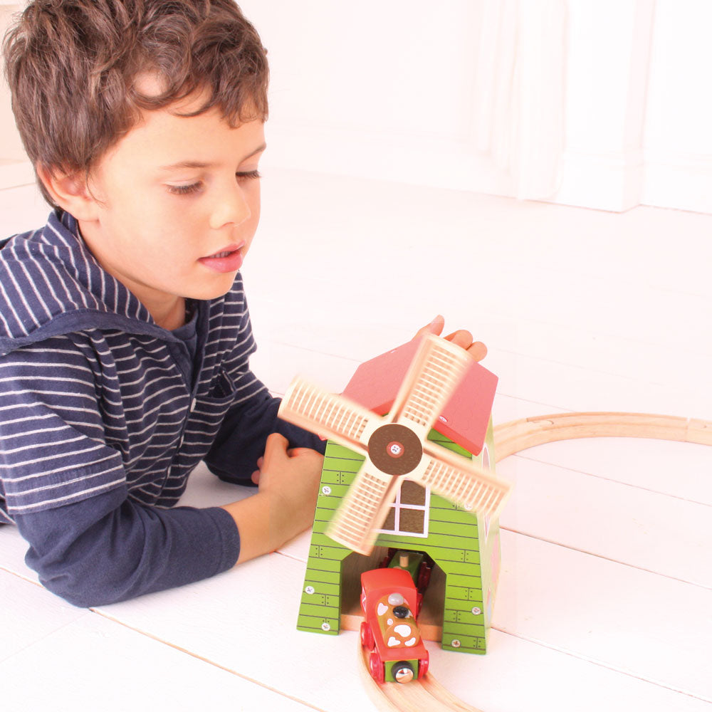 Bigjigs Rail Wooden Country Windmill