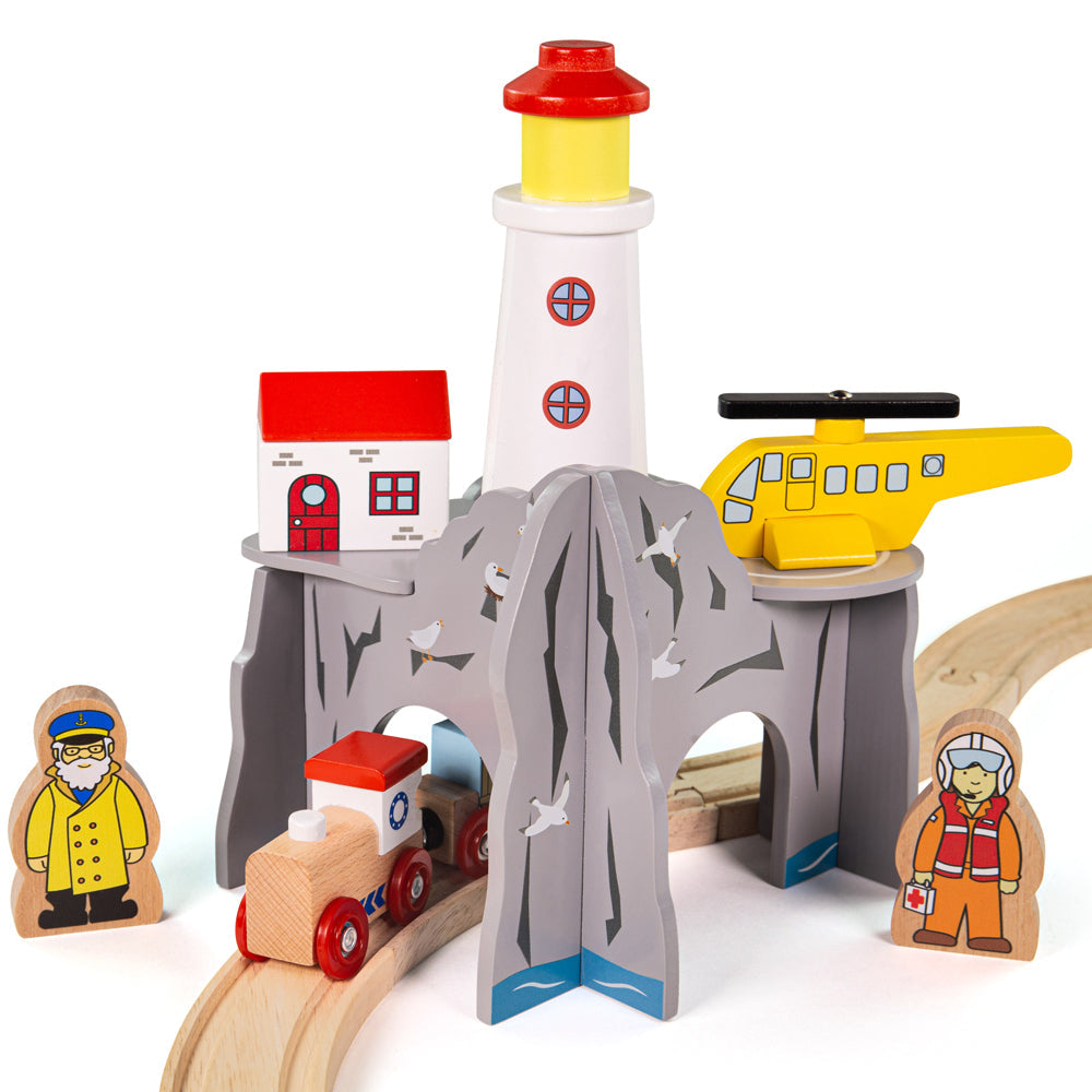 Bigjigs Rail Wooden Lighthouse 4-Way Tunnel