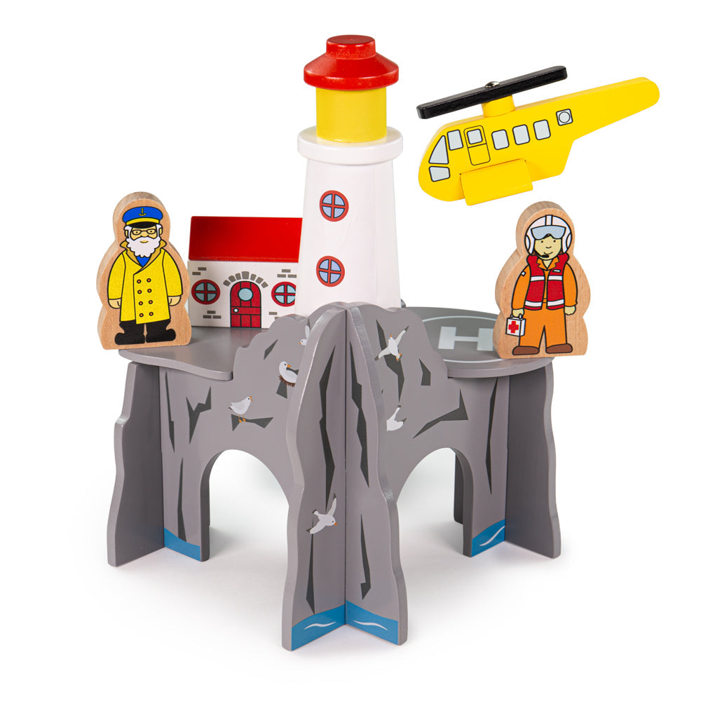 Bigjigs Rail Wooden Lighthouse 4-Way Tunnel