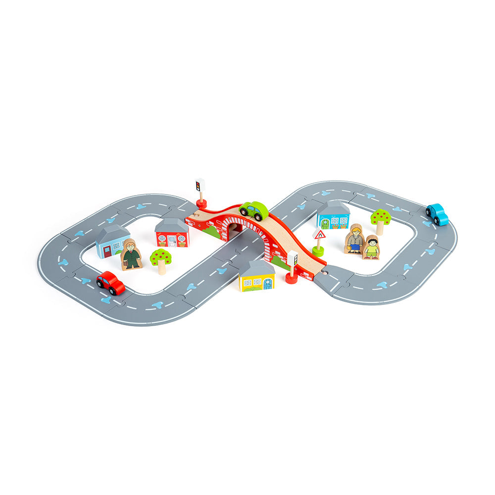 Bigjigs Rail Wooden Figure of 8 Roadway Set
