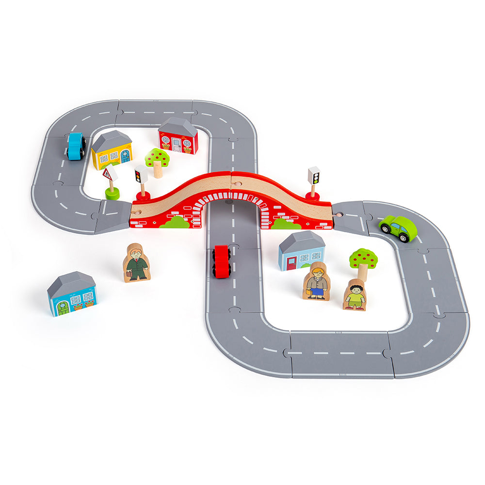 Bigjigs Rail Wooden Figure of 8 Roadway Set