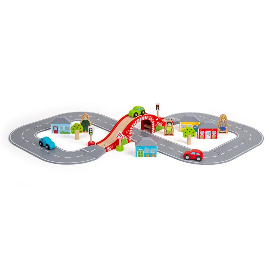 Bigjigs Rail Wooden Figure of 8 Roadway Set