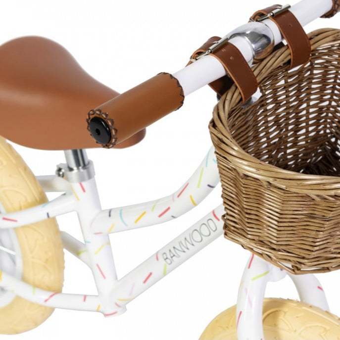 Banwood x Marest 'First Go!' Balance Bike & Basket - Allegra White