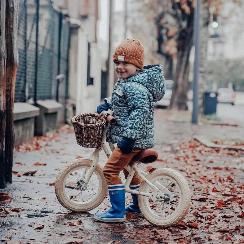 Banwood 'First Go!' Balance Bike & Basket - Bonton Cream