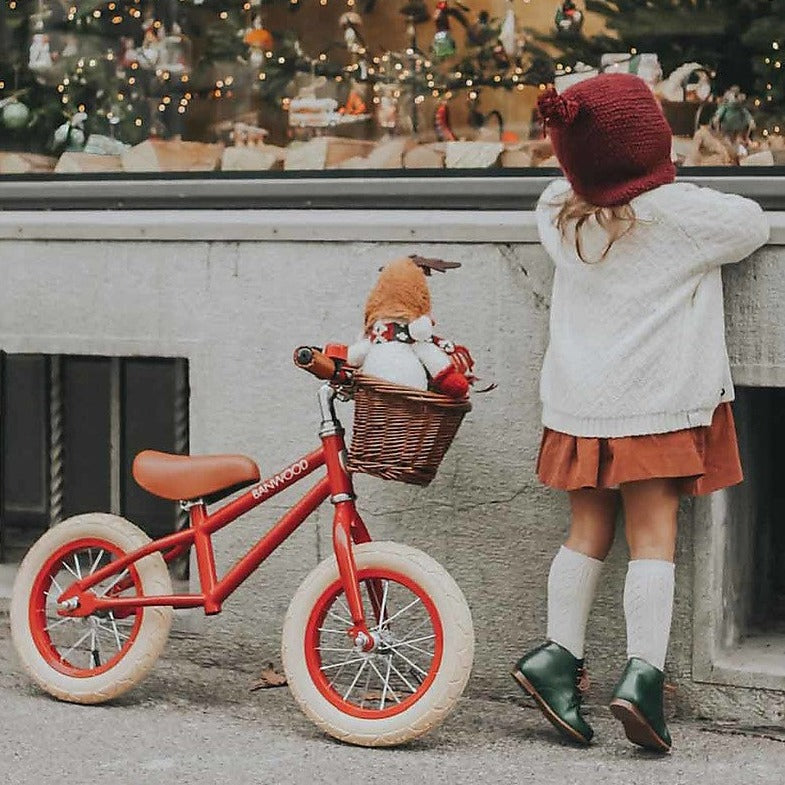 Banwood 'First Go!' Balance Bike & Basket - Red