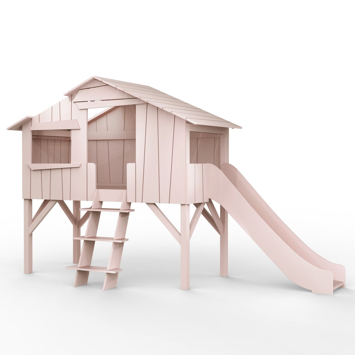 Mathy by Bols Treehouse Cabin Single Bed With Slide (26 Colours Available)