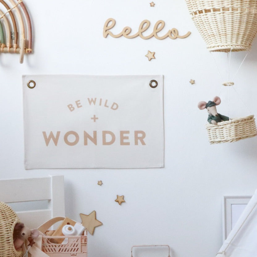 'Be Wild + Wonder' Wall Banner by Leonie & The Leopard