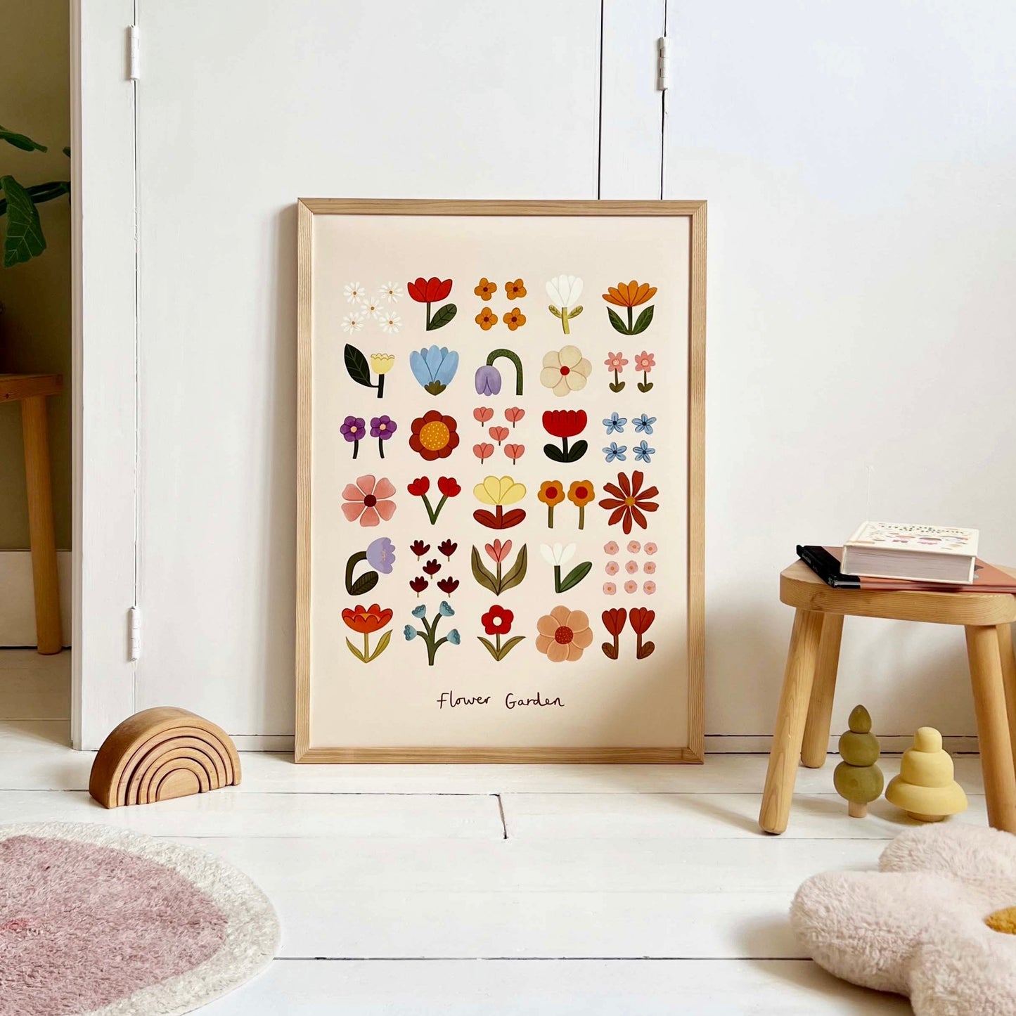 Flower Garden Art Print in Soft Pink by Kid of the Village (7 Sizes Available)