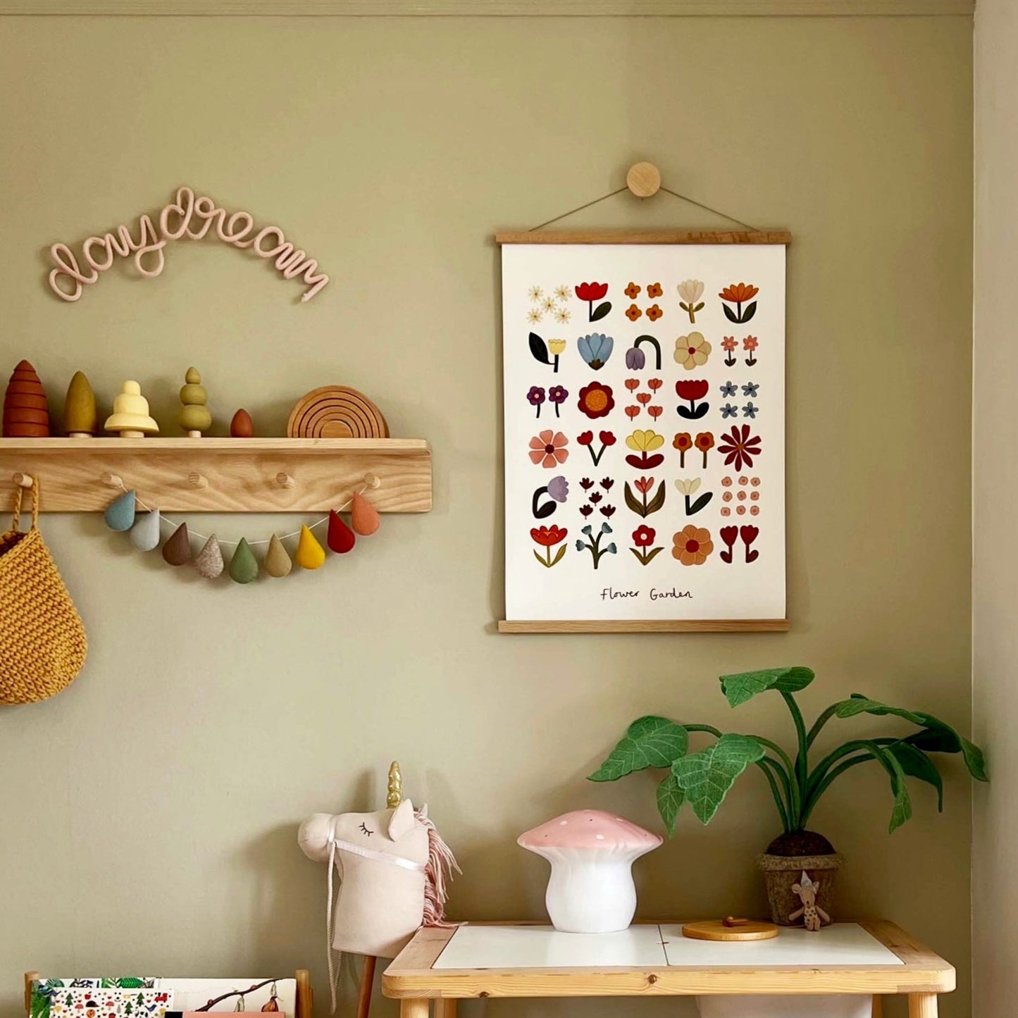 Flower Garden Art Print in White by Kid of the Village (7 Sizes Available)