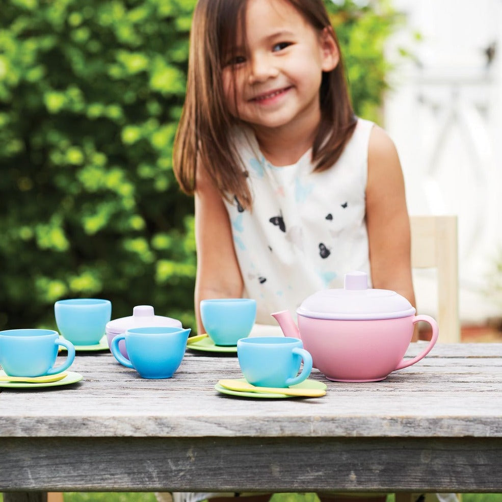Green Toys Tea Set With Pink Teapot