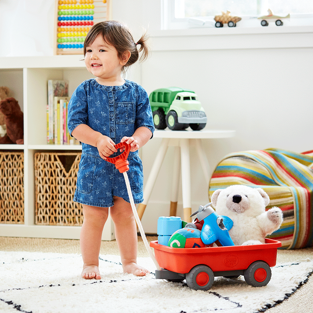 Green Toys Orange Pull-Along Wagon