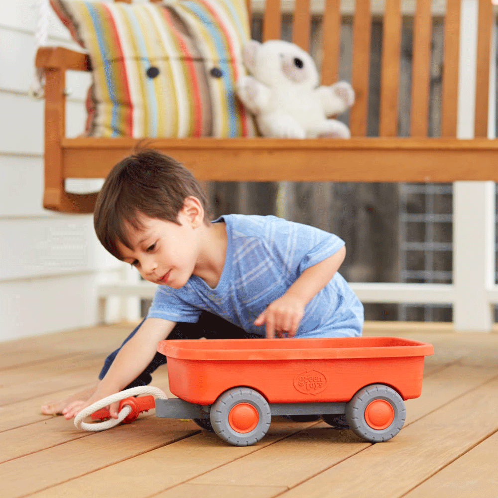 Green Toys Orange Pull-Along Wagon