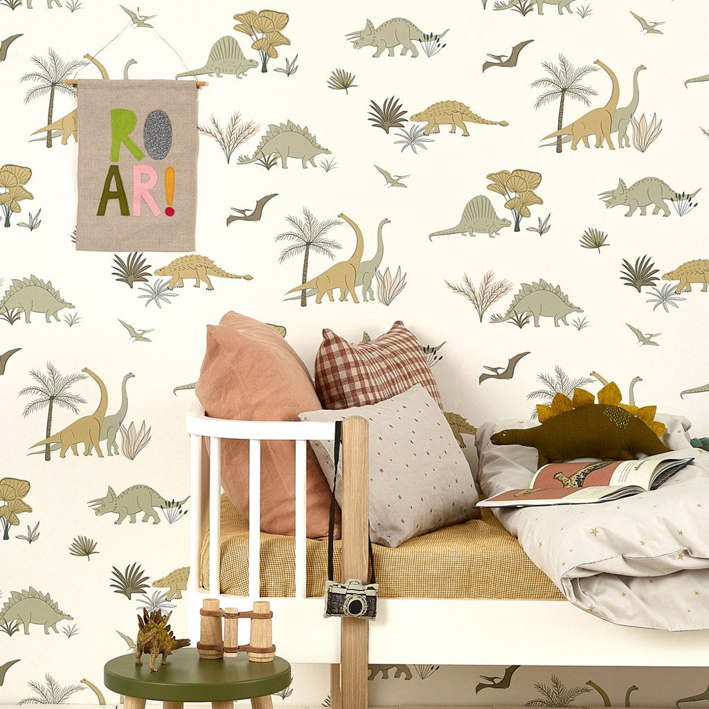 Hibou Home Wallpaper Roll - Dinosaurs