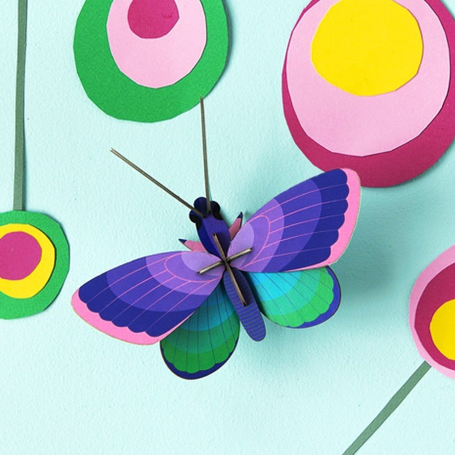 Studio Roof 3D Model Wall Decor - Blue Copper Butterfly