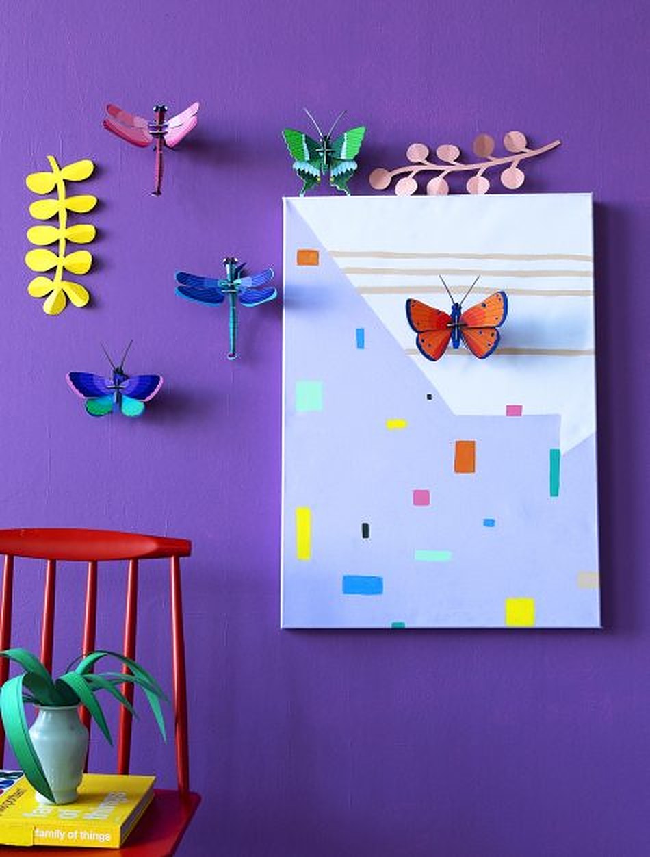 Studio Roof 3D Model Wall Decor - Blue Copper Butterfly