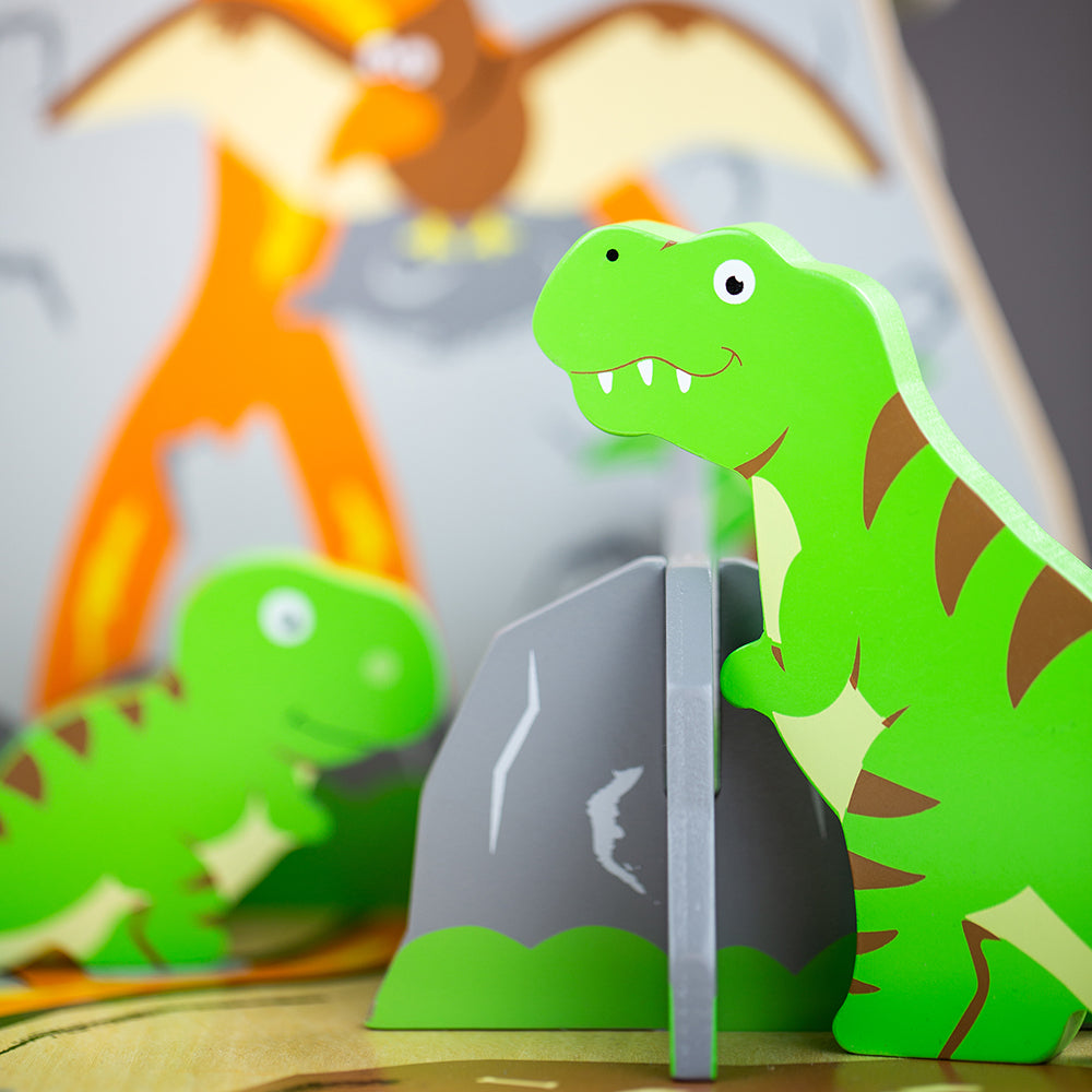Bigjigs Wooden Dinosaur Island Play Set