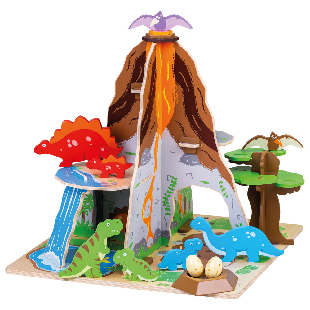 Bigjigs Wooden Dinosaur Island Play Set