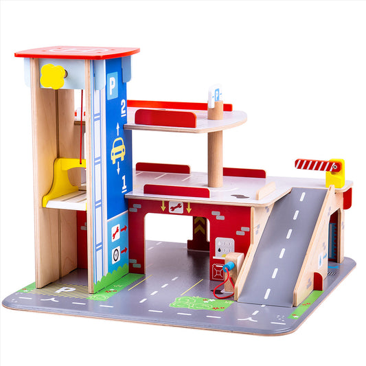 Bigjigs Wooden Park & Play Toy Garage