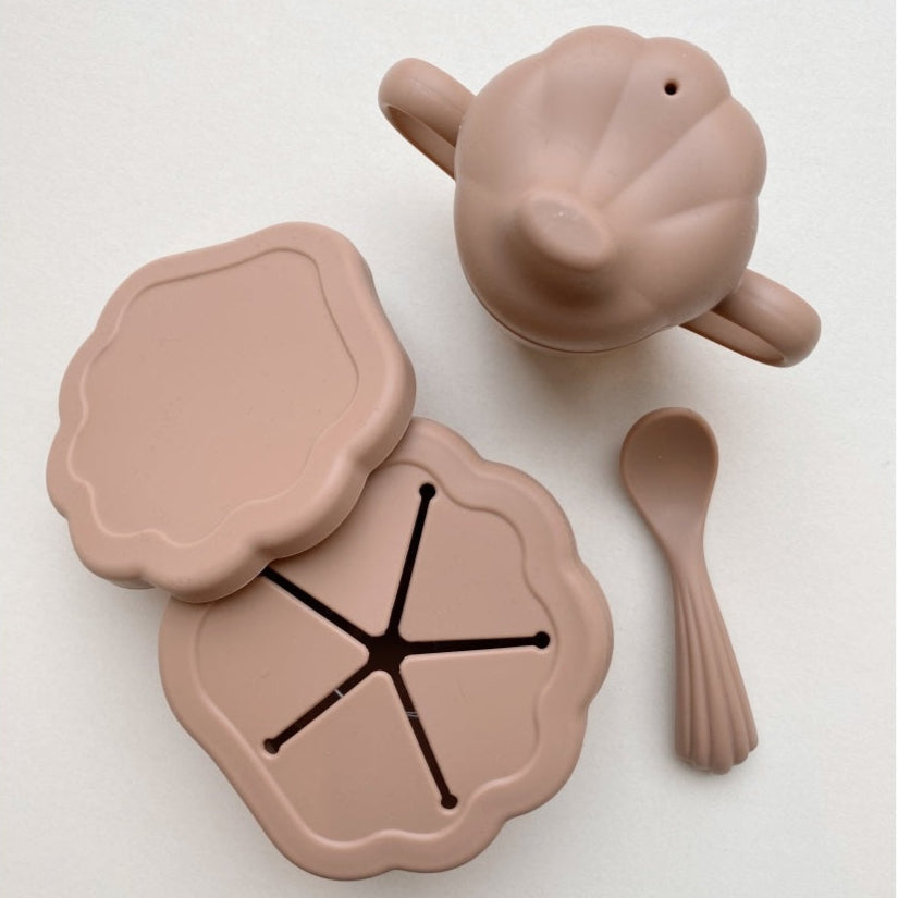 Konges Slojd Silicone Clam Tableware Set - Bark