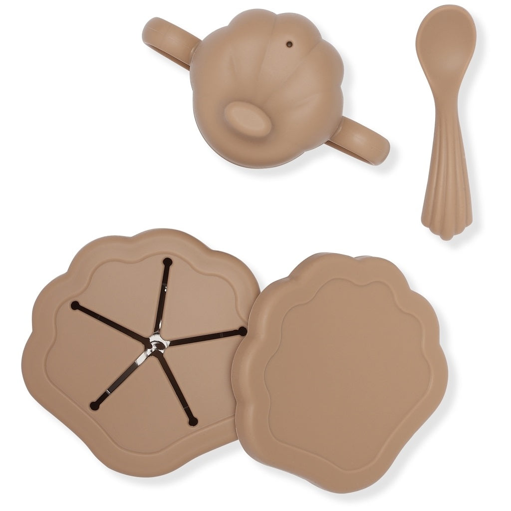 Konges Slojd Silicone Clam Tableware Set - Bark