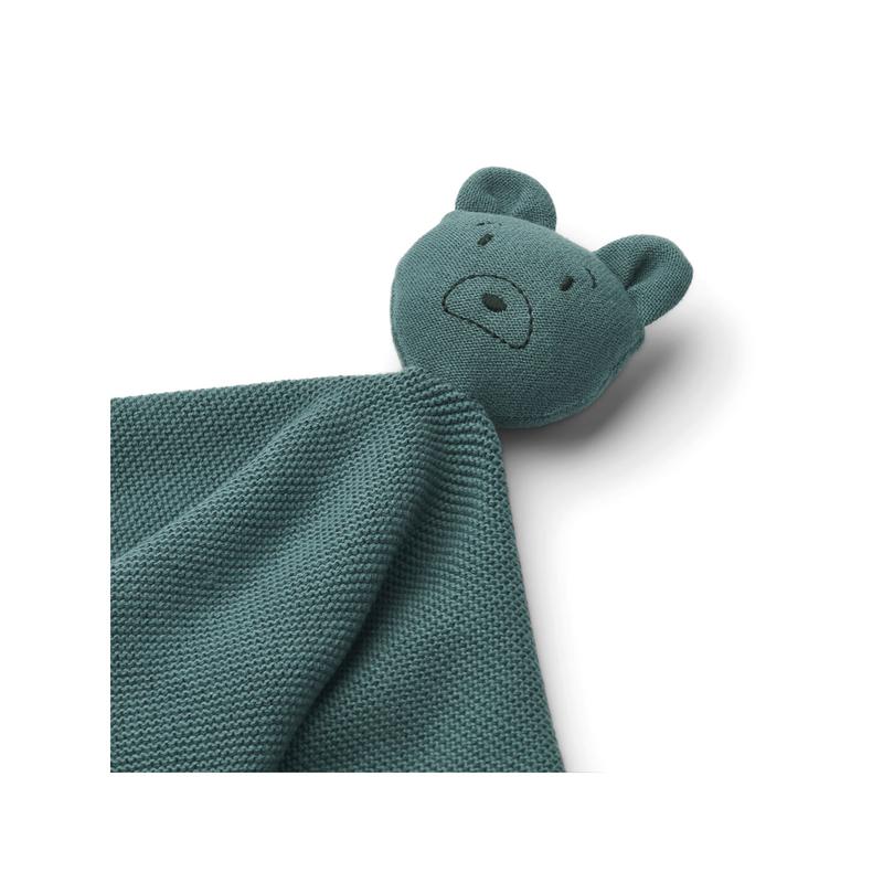 Liewood Milo Knit Organic Cuddle Cloth - Mr Bear Whale Blue
