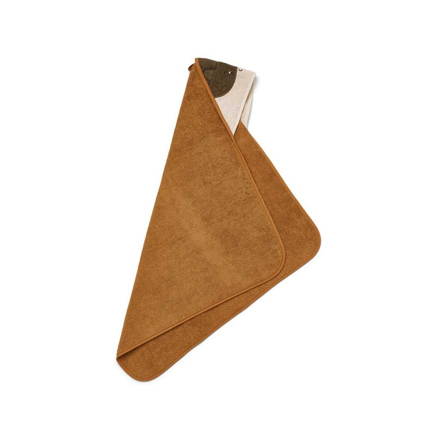 Liewood Organic Albert Hooded Baby Towel - Superhero/Golden Caramel