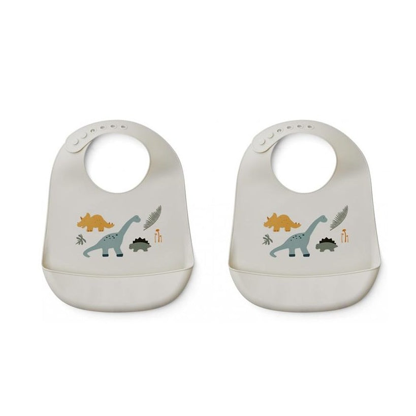 Liewood Tilda Silicone Bib 2-Pack - Dino Mix