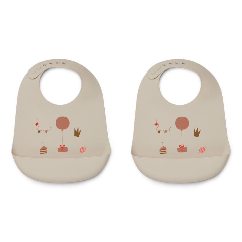 Liewood Tilda Silicone Bib 2-Pack - Birthday Multi Mix